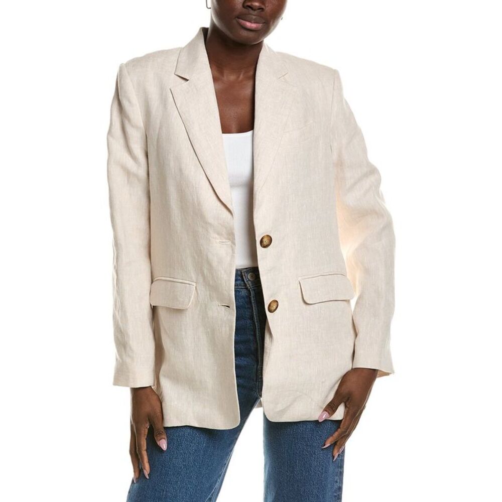 Emerson Fry Womens  Atelier Linen Blazer, White